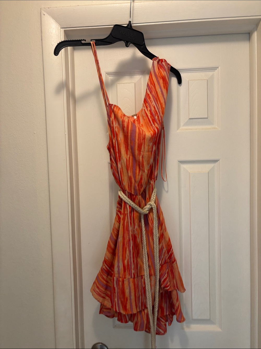 Free People Orange and Coral Striped Dress